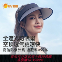 {台灣公司貨 可打統編}UV100空頂防曬帽女防紫外線夏季戶外運動騎行電動車遮陽帽子24507