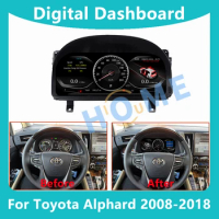 Digital Dashboard Panel Virtual Instrument Cluster CockPit LCD Screen Speedometer For Toyota Alphard 2008-2018