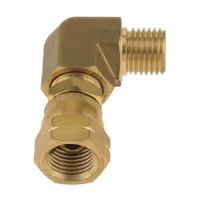Solid Brass Gas Connection 90 Degree Angle Elbow 1/4 In Left Hand Thread LPG Cooker Hose Adapter Connector for Gas Stove/Bottle