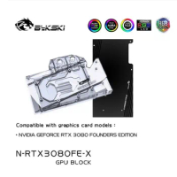 Bykski N-RTX3080FE-X PC water cooling Radiator GPU cooler video Graphics Card Water Block for NVIDIA RTX3080