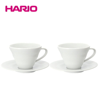 《HARIO》V60白色雲朵咖啡杯盤組2入 CCS-5012W