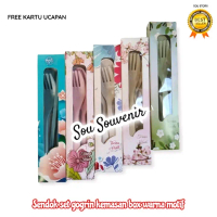 Souvenir 50 set sendok garpu sumpit travel Lokal kemas box warna Pernikahan