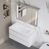 破損包賠浴室櫃組合白色陶瓷一體盆洗手洗臉盆櫃簡約智能鏡洗漱臺可定製T2
