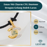 Emas 916 Charm CNL Duotone Dengan Gelang Boleh Laras 2.0mm I 916 Duotone CNL Charm With Adjustable B