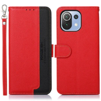 HT9 Mi 11 Lite 5G Luxury Flip Texture Wallet Case For Xiaomi 11 Lite NE Leather RFID Blocking 360 Protect Phone Cover Mi 11Lite