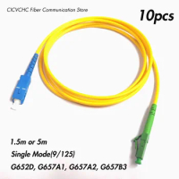 10pcs SC/UPC-LC/APC Fiber Patchcord-SM(9/125) G657B3, G657A2, G657A1, G652D-1.5m or 5m-3.0mm Cable / Jumper