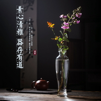 【素心】玻璃花瓶觀音瓶花器禪意中式水培花插日式擺件茶席配件