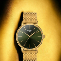 【TISSOT 天梭】EVERYTIME 經典簡約 腕錶 男錶 手錶 母親節 禮物(T1434103309100/40mm綠金)