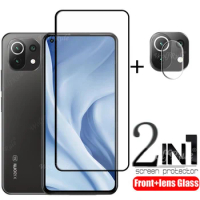 2-in-1 For Xiaomi Mi 11 Lite 5G NE Glass For Mi 11 Lite 5G NE Protective Glass Screen Protector For Mi 11 Lite 5G NE Lens Glass