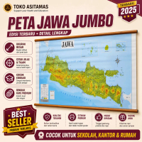 PETA PULAU JAWA BESAR (BINGKAI) Pajangan Alat Peraga Sekolah Geografi IPS
