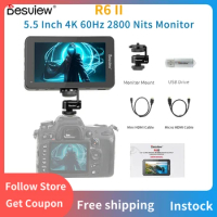 Desview R6II 5.5 Inch 2800 Nits 4K HDR Outdoor High Brightness DSLR Micro On Camera Monitor