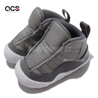 Nike 休閒鞋 Jordan 11 Crib Bootie  喬丹11代 童鞋 套腳 學步鞋 小童 灰 白 CI6165005