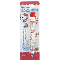 小禮堂 Hello Kitty 鉛筆輔助軸 鉛筆延長器 鉛筆加長 (紅 鬆餅)