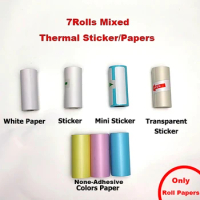 Peripage Paper Adhesive Thermal Sticker Photo Paper White Color Transparent Label for 57mm width Paperang Memobird Iprinter