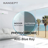 KANSEPT Anti Blue Light Photochromic Lenses 1.56 1.61 1.67 Prescription Resin CR-39 Aspheric Glasses Lenses Myopia Optical Lens