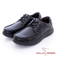 【CUMAR】舒適推薦頂級柔軟皮革商務氣墊鞋-黑色