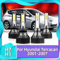 Car H7 LED Fan Bulb H1 Headlamp Kit Auto 12V High Low Luces For Hyundai Terracan Car Vehicles 2001 2002 2003 2004 2005 2006 2007