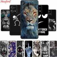 For Motorola Edge 50 Pro Phone Case Cover Lion Wolf Tiger Black Silicone Soft Back Cover Case For Motorola Edge 50 Pro Case 6.7"