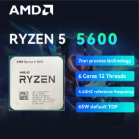New AMD Ryzen 5 5600 R5 5600 3.5GHz 6 Core 12 Thread CPU Desktop Accessories Processor 7NM L3=32M 100-000000927 Socket AM4