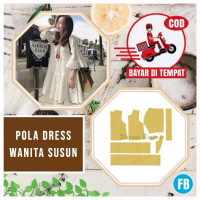 【COD】Pola Dress Wanita Dewasa Susun NOVALITA | Pola Baju Wanita Lengkap | Pola Instan Dress | Pola J