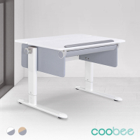 【SingBee欣美】CB-501 雙板型成長機能桌-木紋/白色(兒童書桌 書桌 升降桌 成長桌 兒童桌)