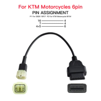 OBD2 Connector For KTM Motorcycle Motobike 6Pin For Yamaha/Honda/Harley/Ducati/Kawasaki For OBD Auto Tools Moto Extension Cable