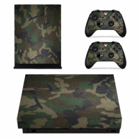 Camouflage Removable Skin Sticker Decal For Microsoft Xbox One X Console and 2 Controllers For Xbox One X Skins Sticker Vinyl