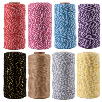 1.5mm - 2mm 100M Macrame Cord Rope Cotton Twine Thread String Crafts DIY Sewing Handmade Wall Hangings Bohemia Party Home Decor