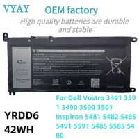 YRDD6 Laptop Battery For Dell Vostro 3491 3591 3490 3590 3501 Inspiron 5481 5482 5485 5491 5591 5485 5585 5480 11.4V