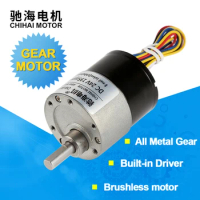 Chihai Motor CHR-GM37-BLDC3525 37mm Diameter Gearbox Low noise Long life High Torque 12v 24v Brushless DC Gear Motor Silent bldc