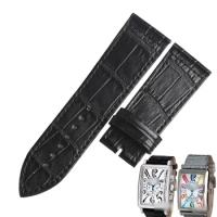 WENTULA watchbands for Franck Muller FM1002QZ /1100DS Rcalf-leather band cow leather Genuine Leather leather strap watch band