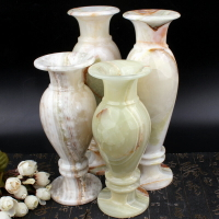巴基斯坦玉雕花瓶仿古中式臺面玉花瓶家居裝飾玉器花瓶插花瓶擺件