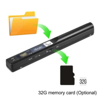 Mini Portable iScan Scanner 900DPI Handheld A4 Book Scanner LCD Display JPG/PDF Format Document Image Up to 32G Memory Card
