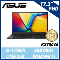 (拆封福利品) ASUS K3704VA-0042K13500H 黑 17.3吋筆電 (i5-13500H/8G)