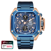DISKON Evans Jayden Jam Tangan Pria EJ 9558 Rantai Stainless Steel Chronograph Kaca Sapphire Water