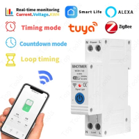 WIFI Smart Circuit Breaker AC90-300V 63A Home Circuit Breaker DIN Rail Circuit Breaker Protector By TUYA APP Disconnect Switch