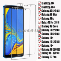 2PCS For Samsung Galaxy A6 A6+ J4+ J4 J6 A8 C7 A7 J3 2018 A8 Star A8s A9 Pro 2019 J2 Core Tempered Glass Protective Screen Film