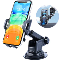 Car Phone Holder Sucker Car Phone Mount Stand GPS Telefon Mobile Cell Support For Xiaomi Huawei iPhone 12 11 Pro Max X 7 8 Plus