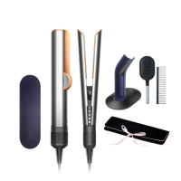 【dyson 戴森】HT01 Airstrait™ 二合一吹風直髮器 吹風機(銀銅色) 離子夾