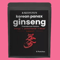 Korean Red Panax Ginseng 5000mcg 8 Transdermal Patches Extra Strength Root Extract Powder Supplement With High Ginsenosides