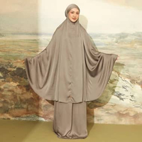 Lozy Hijab - Medina Prayer Set New Series (Mukena Polos Bahan Satin Silk Ringan Adem) Taupe