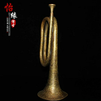 古玩銅雜件新款銅 仿古軍號沖鋒號 居家裝飾擺件影視道具收藏品