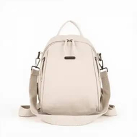 AOLONG Ransel Miska #5050 - Tas Ransel Wanita Fashion Sekolah Bahan Parasut Anti Air Cream