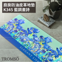TROMSO 廚房防油皮革地墊-K345藍調畫詩