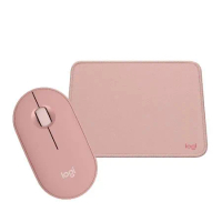 【Logitech 羅技】Pebble Mouse2 M350s 無線藍牙滑鼠 搭 Mouse pad 滑鼠墊(玫瑰粉)*