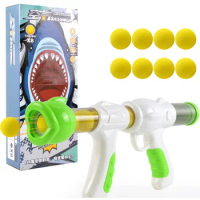 Toy Gun Air Soft Bullet Gun Bubble Game Shark Child Toys Children Shooting Puzzle Toy EVA Pinball Aerodynamic Gun Toys For Boy