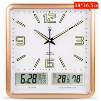 北極星電子掛鐘時鐘 (豪華款升級款靜音機芯-金色 (夜光款) 20英寸 (直徑50.5cm))