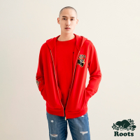 Roots 男裝-舞龍新春系列 毛圈布連帽外套-紅色