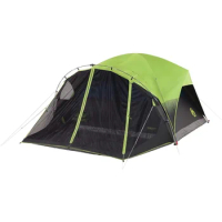 Coleman Carlsbad Dark Room Camping Tent with Screened Porch, 4/6 Person Tent Blocks 90% of Sunlight,Freight free