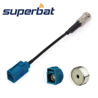 Superbat DAB/DAB+ FM AM Car Digital Radio Aerial Antenna Converter ISO to Fakra Z Adapter Cable 10cm for Auto DAB+